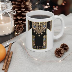 of Palestinian Tatreez – Yellow Thob | Printed Mug