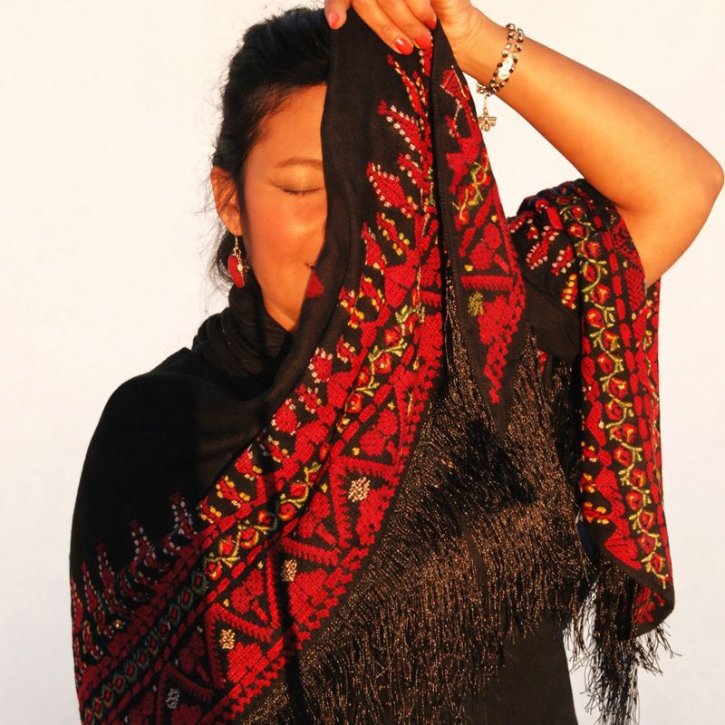 Embroidered heritage in sunlight