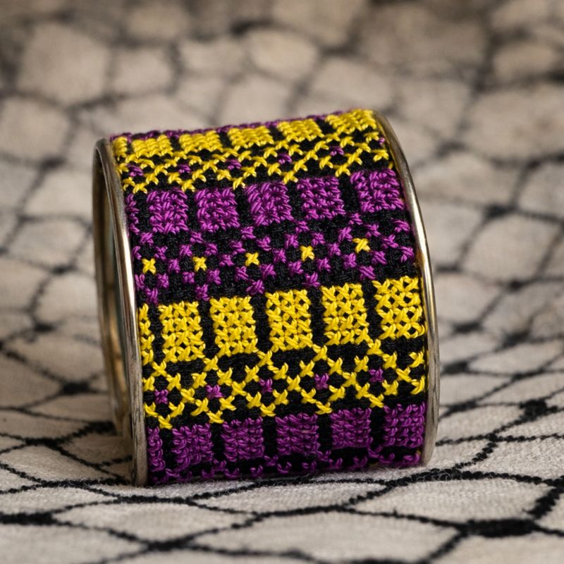 handmade Palestinian embroidery bracelet from Gaza