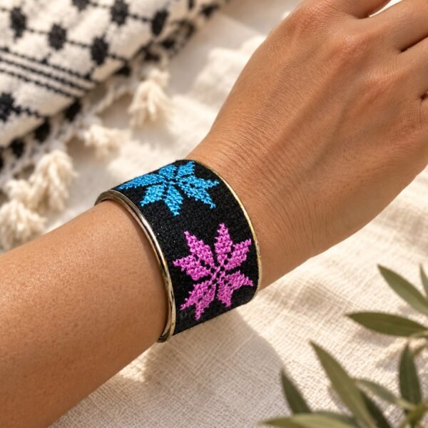 Bethlehem Star Colors Tatreez Cuff Bracelet