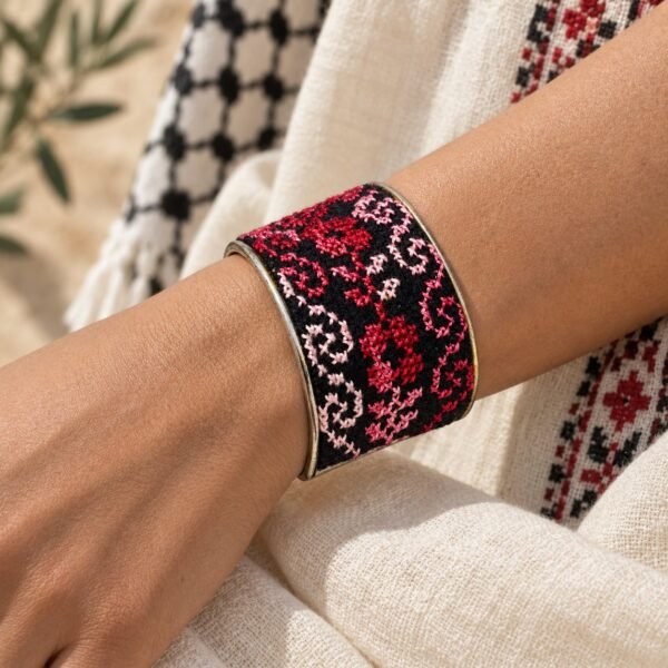 Bride Rose Tatreez Cuff Bracelet
