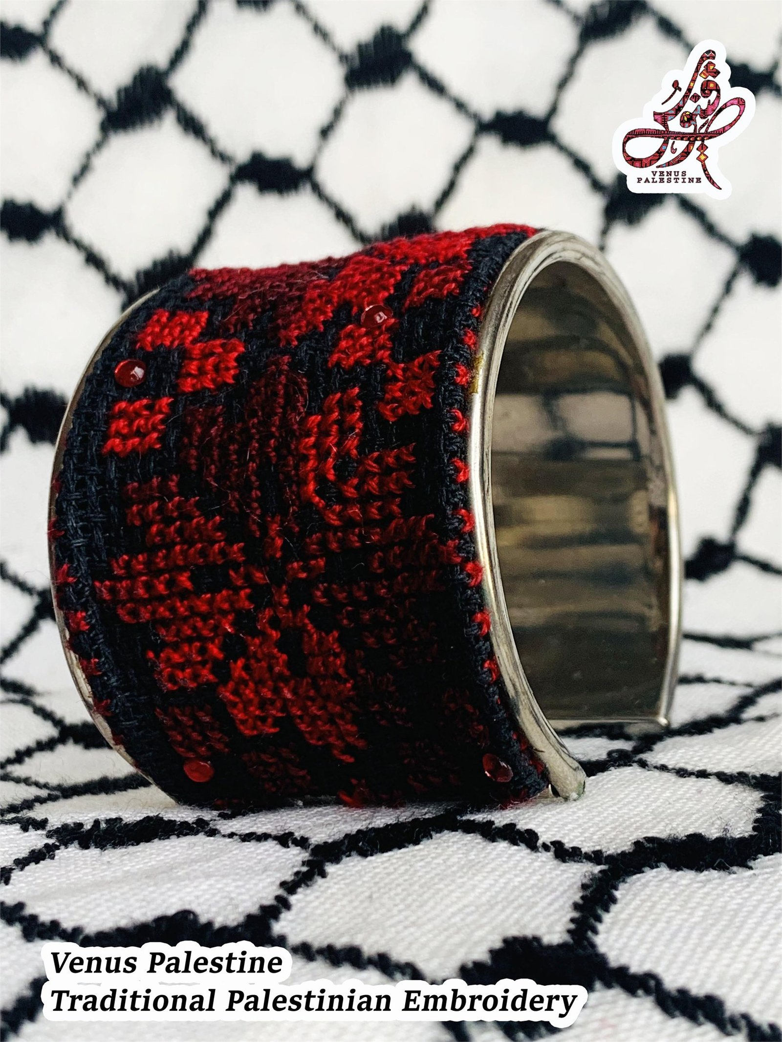 Khubeiza Tatreez Cuff Bracelet - Image 2