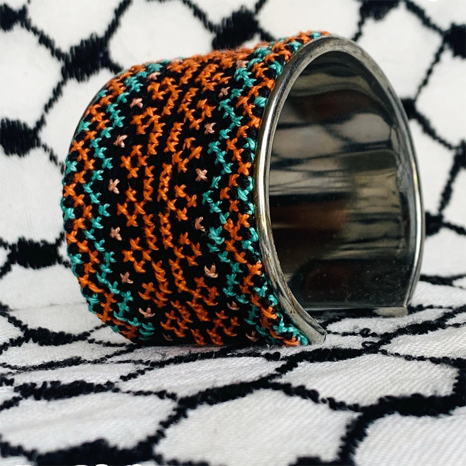 Orange Grove Tatreez Cuff Bracelet - Image 2