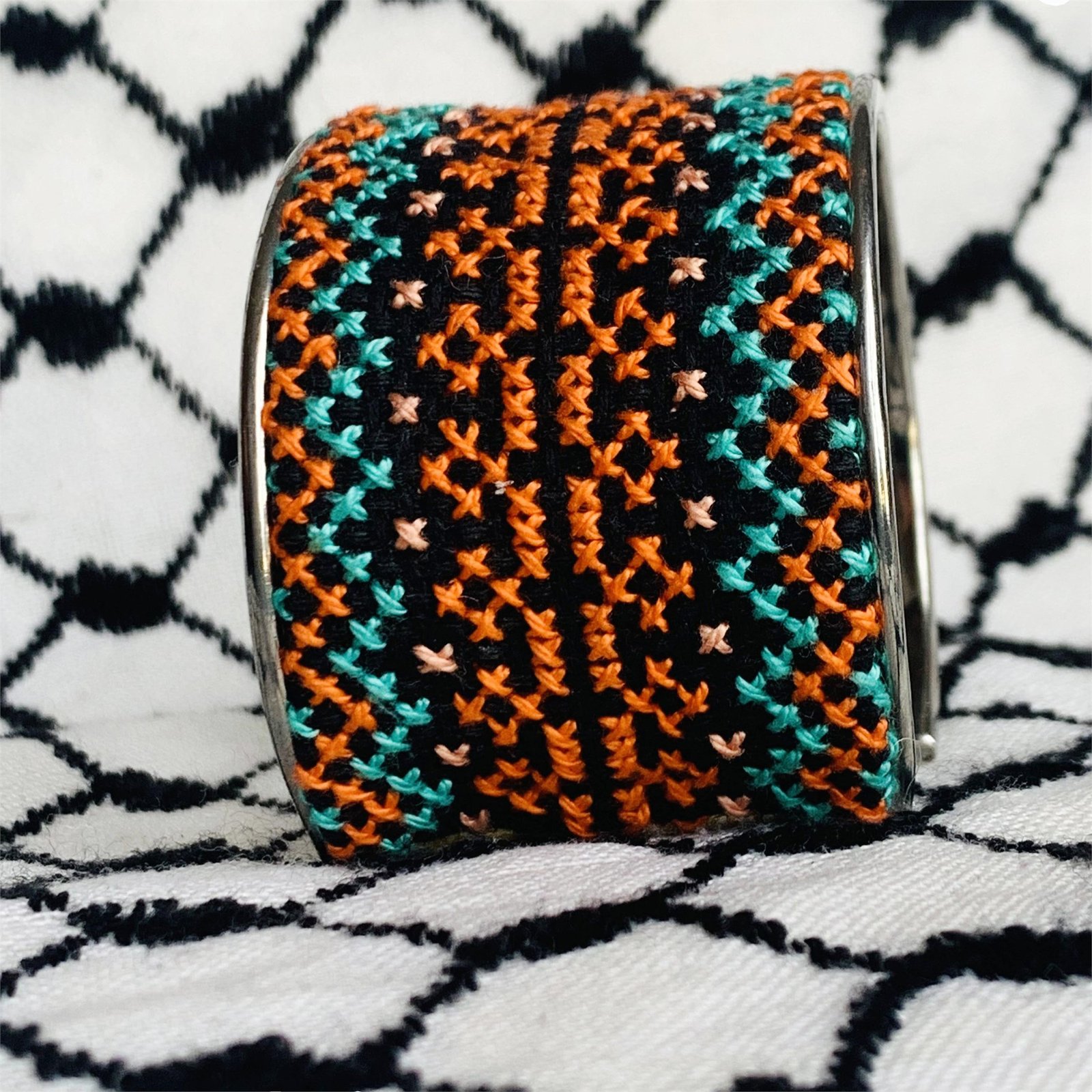 Orange Grove Tatreez Cuff Bracelet - Image 3