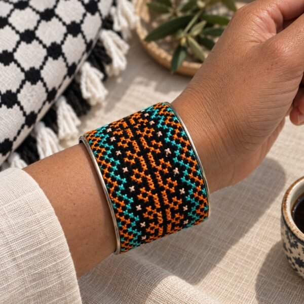 Orange Grove Tatreez Cuff Bracelet