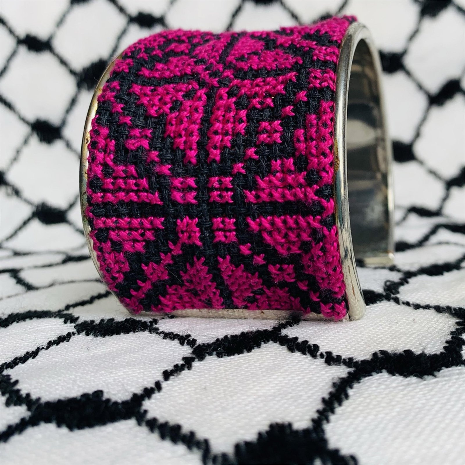 Girls Rose Tatreez Cuff Bracelet