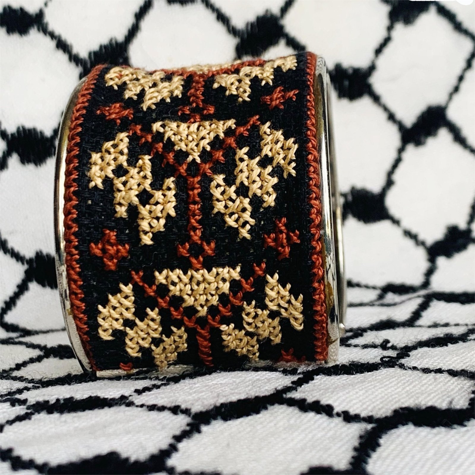 Land of Patience Tatreez Cuff Bracelet - Image 2