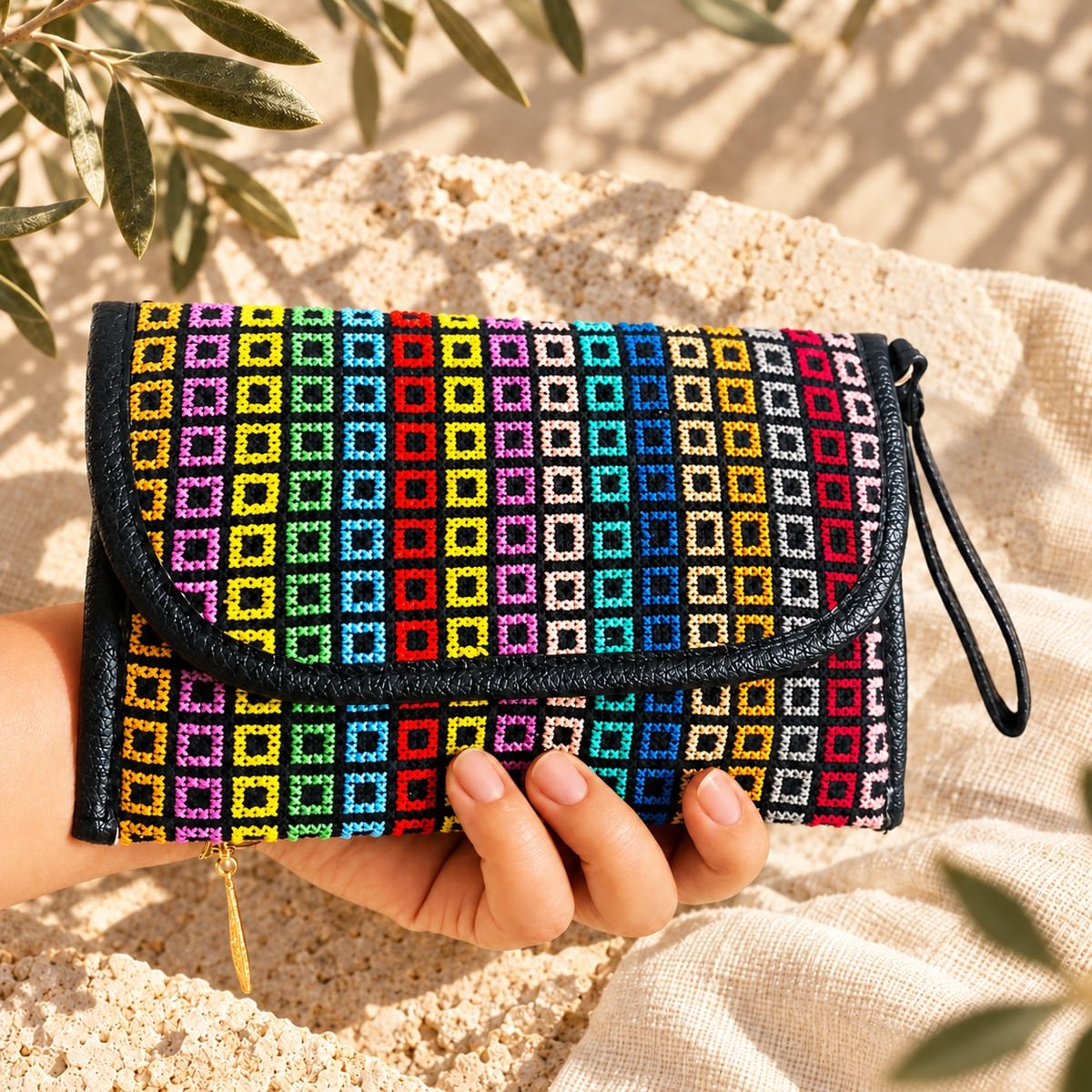 Rainbow Squares Purse