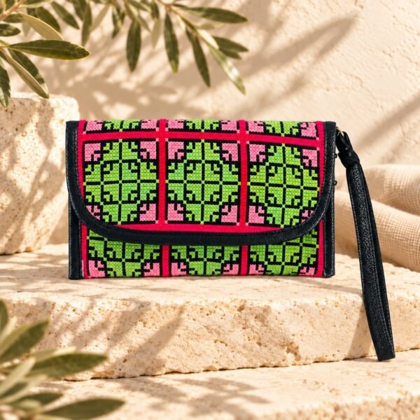 Green Pink Purse