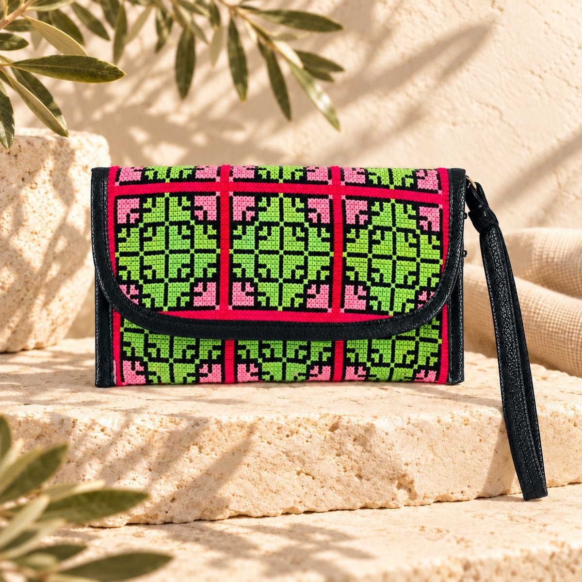 Green Pink Purse