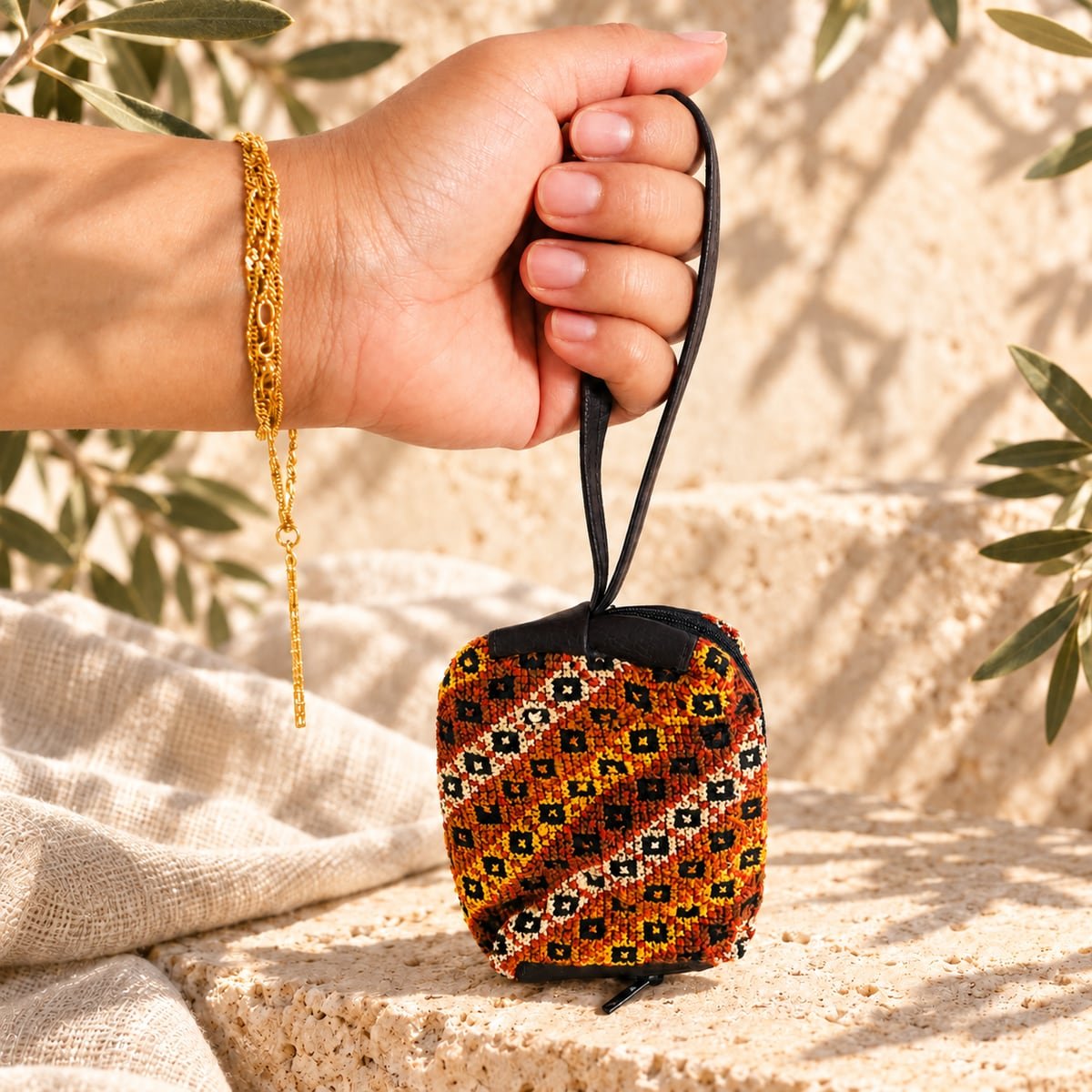 Golden Tatreez Wristlet - Image 3