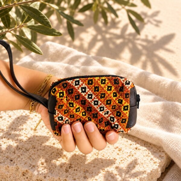 Golden Tatreez Wristlet