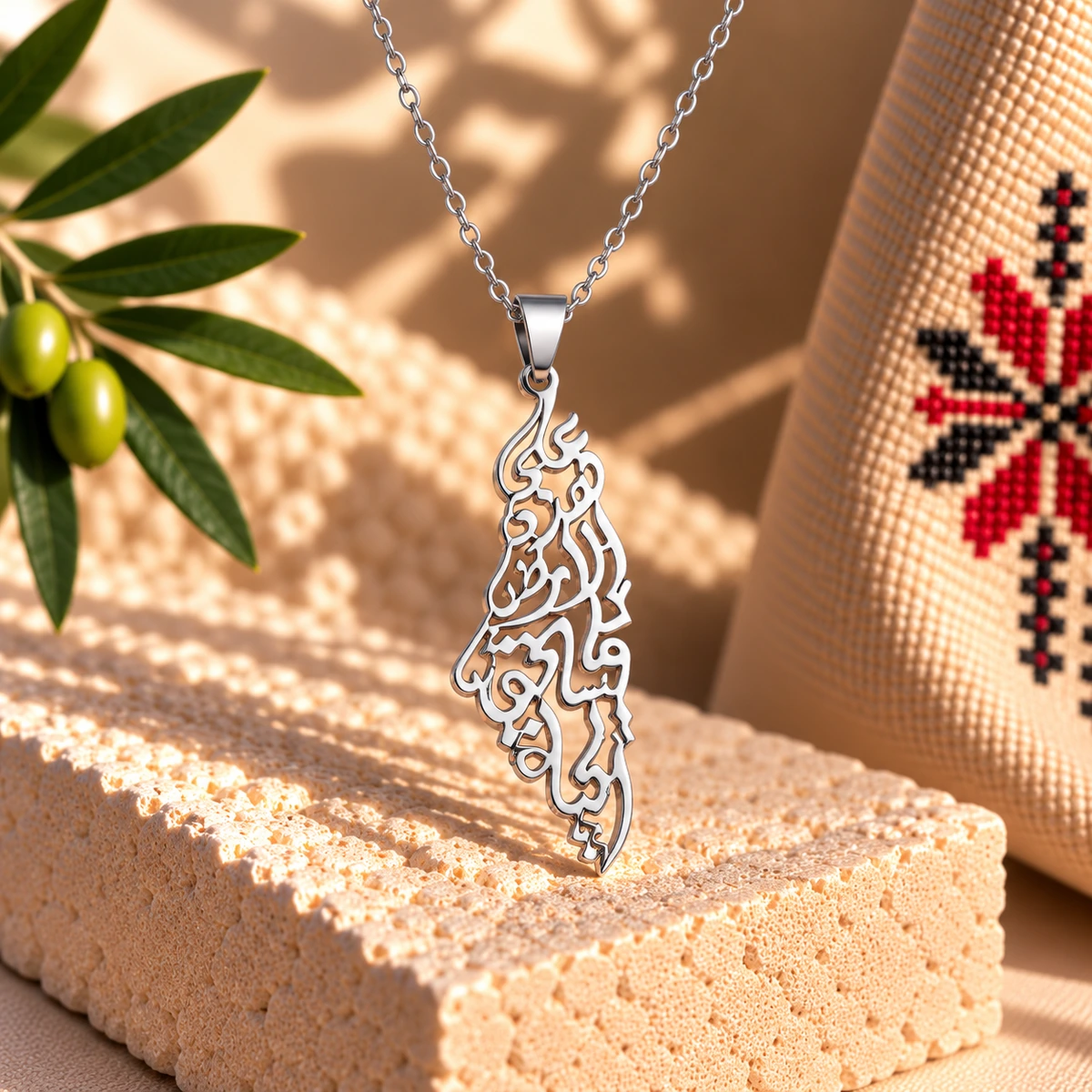 Palestine Calligraphy Necklace