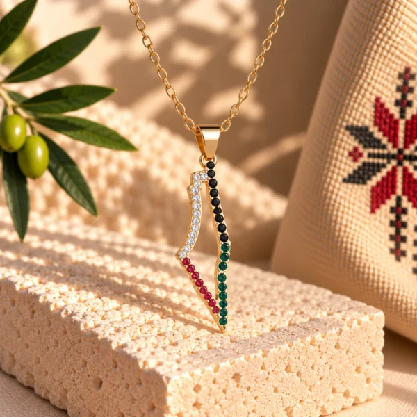 Palestinian Flag Map Necklace
