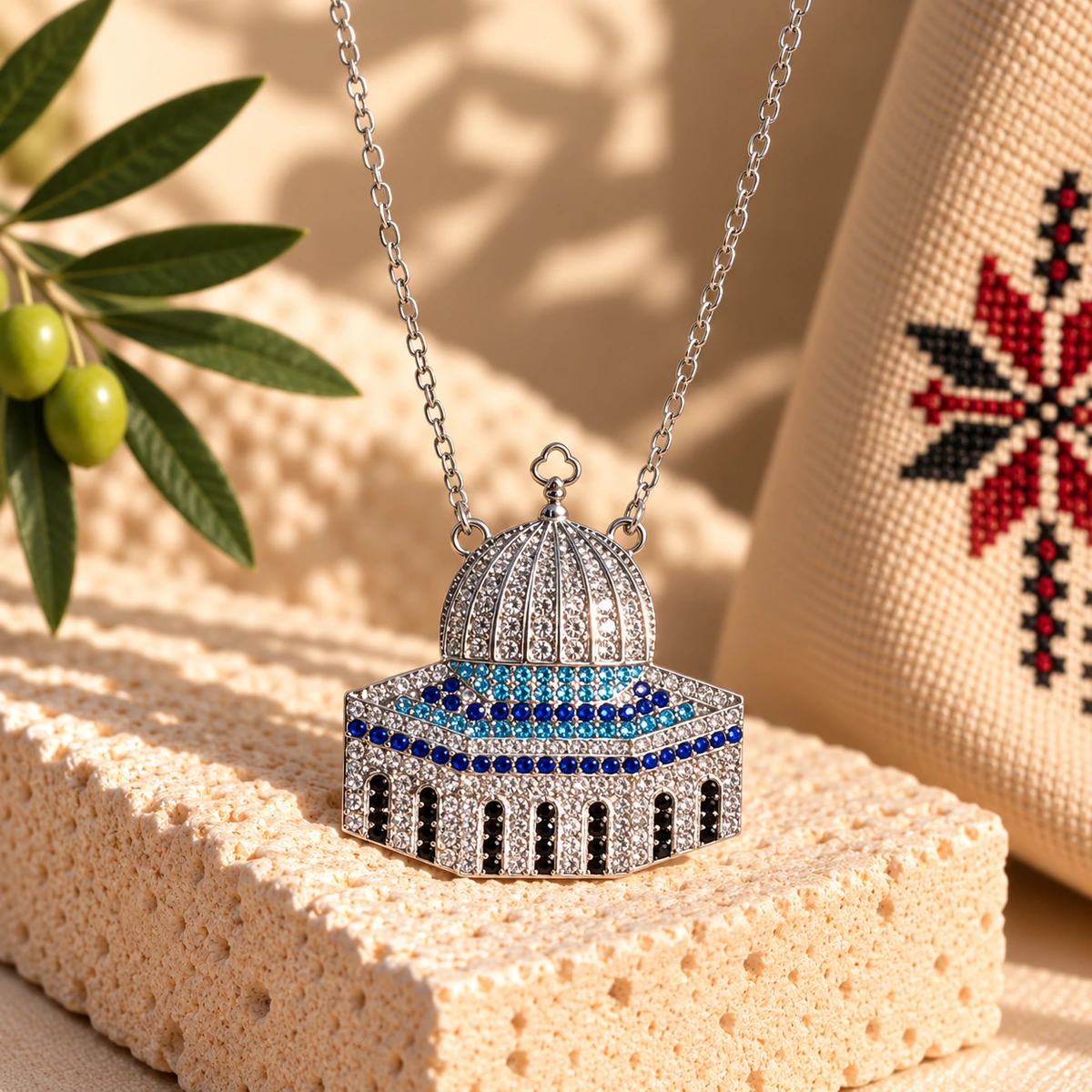 Silver-Tone Dome Necklace