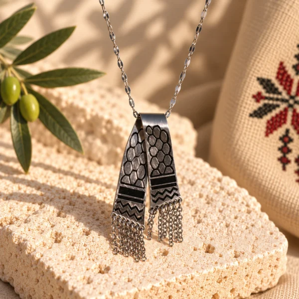 Silver-Tone Keffiyeh Necklace