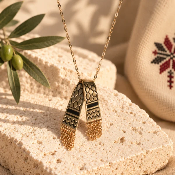 Golden Keffiyeh Scarf Necklace