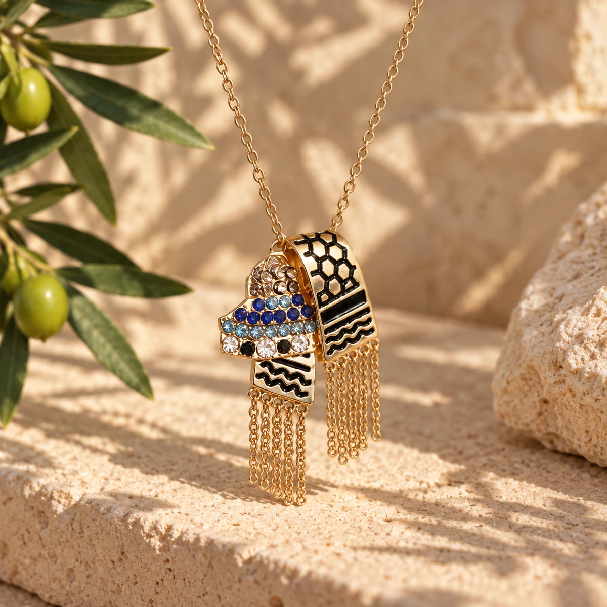 Twin Dome Keffiyeh Necklace