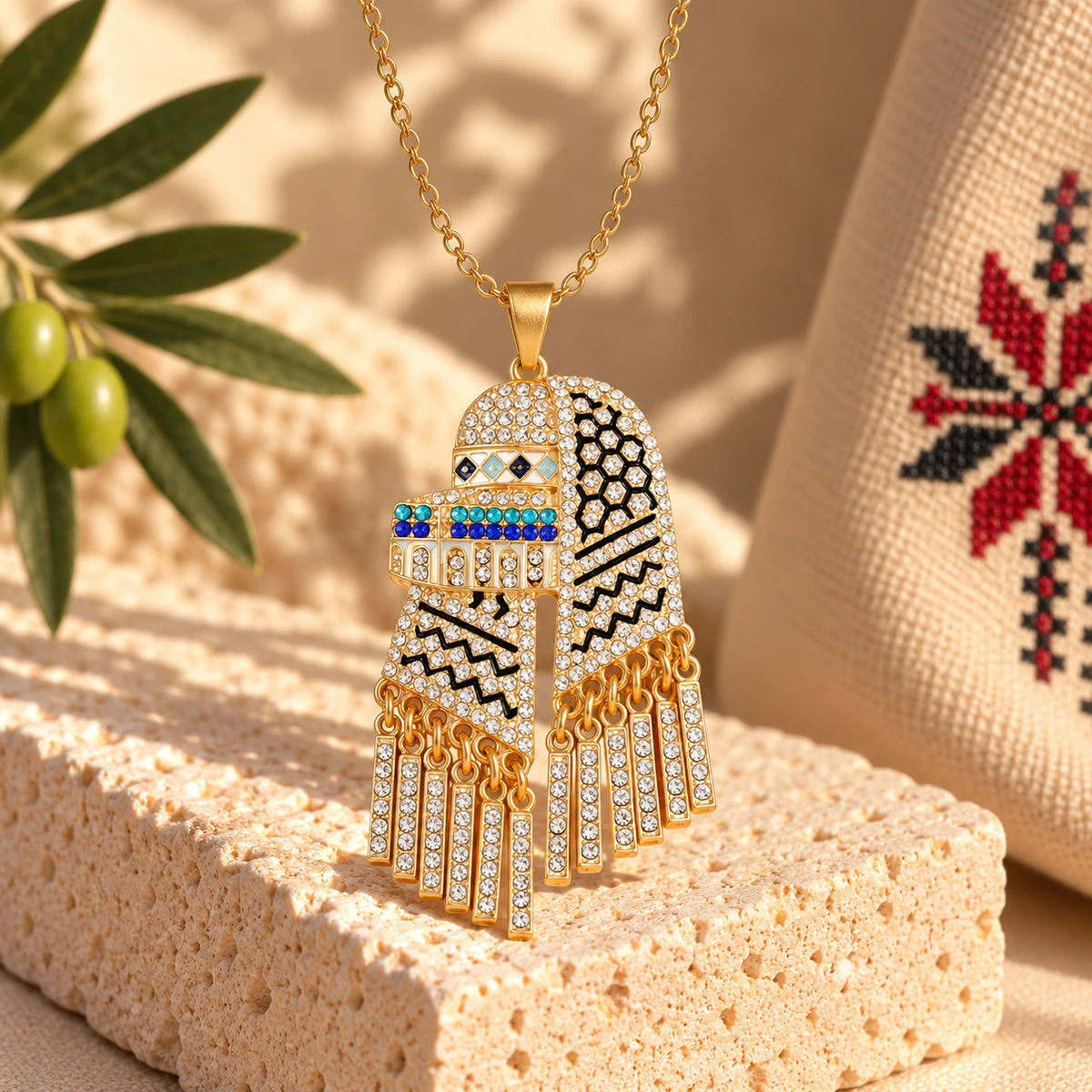 Palestinian Dome Scarf Necklace