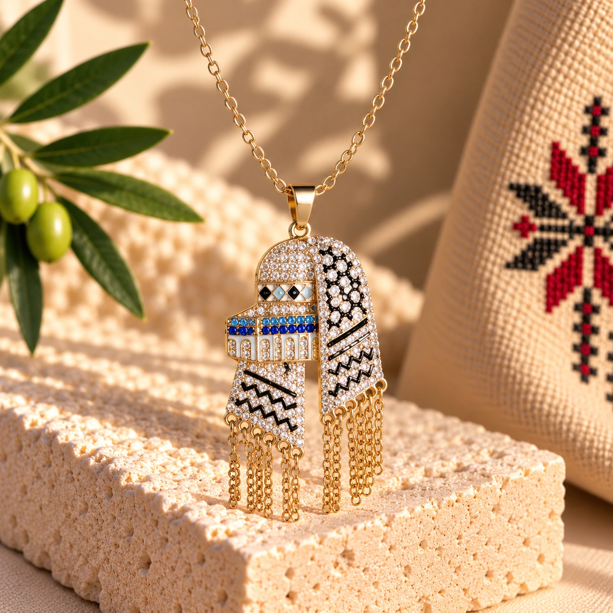 Sparkling Dome Keffiyeh Necklace