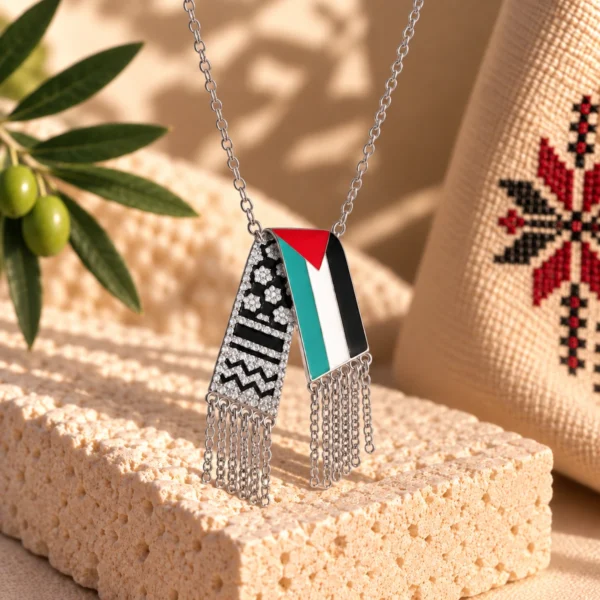 Palestinian Flag Scarf Necklace