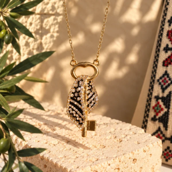 Palestine Map Key Necklace