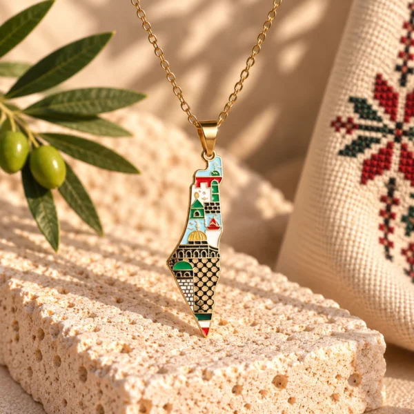 Green Palestine Mosaic Necklace