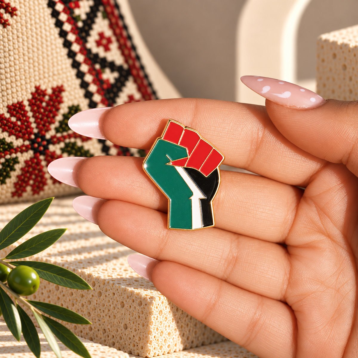Palestine Raised Fist Pin - Image 4