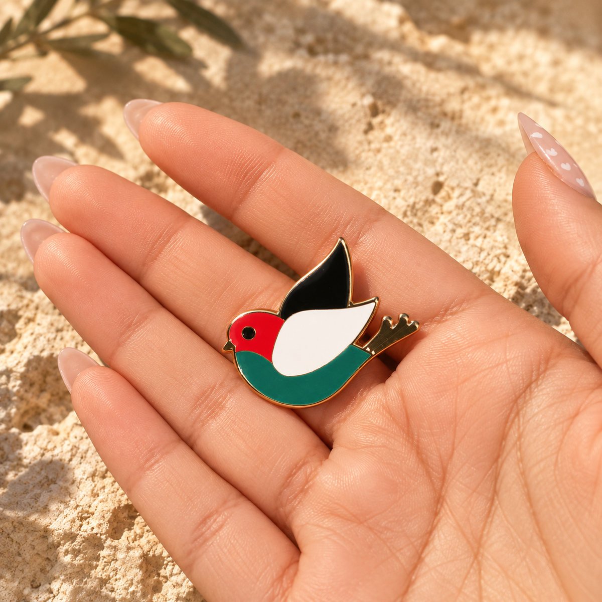 Palestine Peace Bird Pin