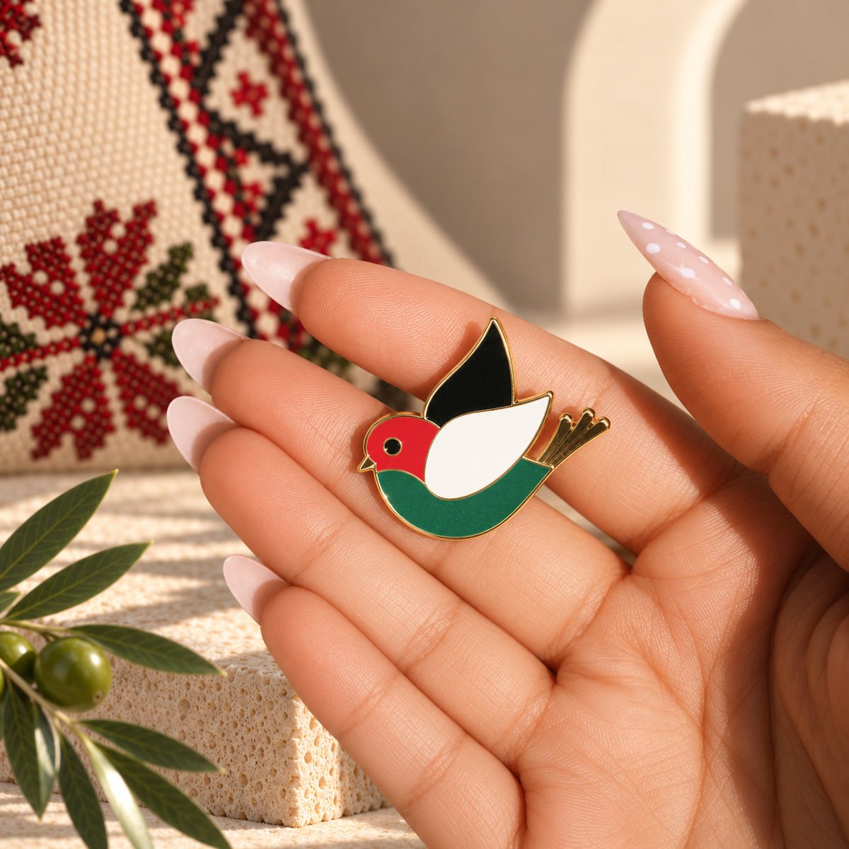 Palestine Peace Bird Pin - Image 4