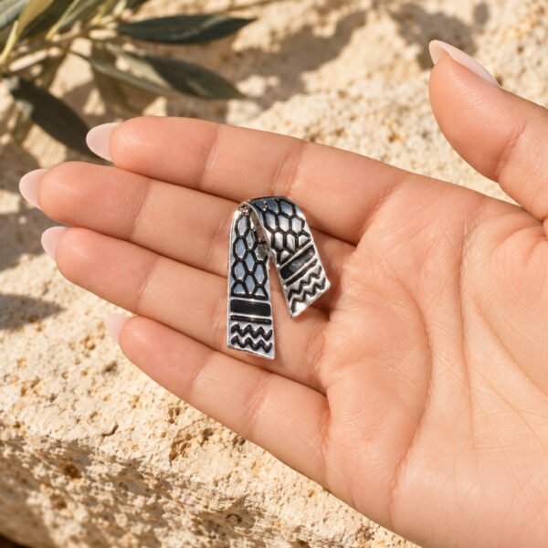 Keffiyeh Scarf Pin Silver