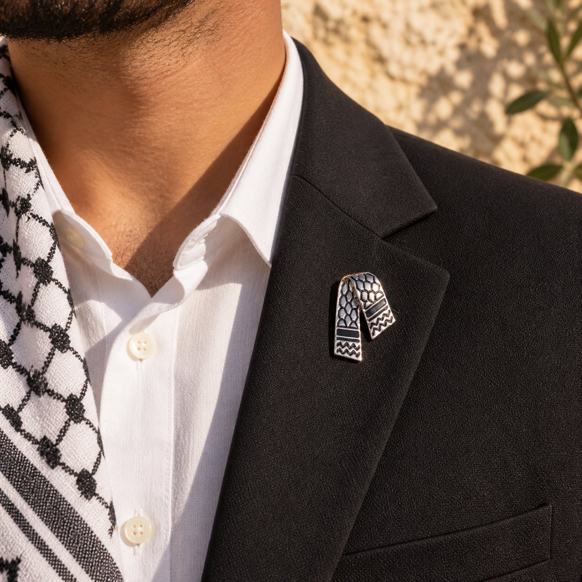 Keffiyeh Scarf Pin Silver - Image 3