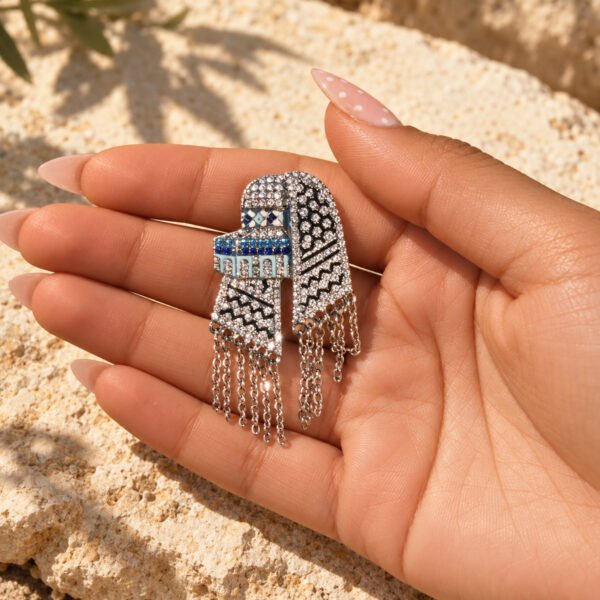Keffiyeh Chain Brooch Silver